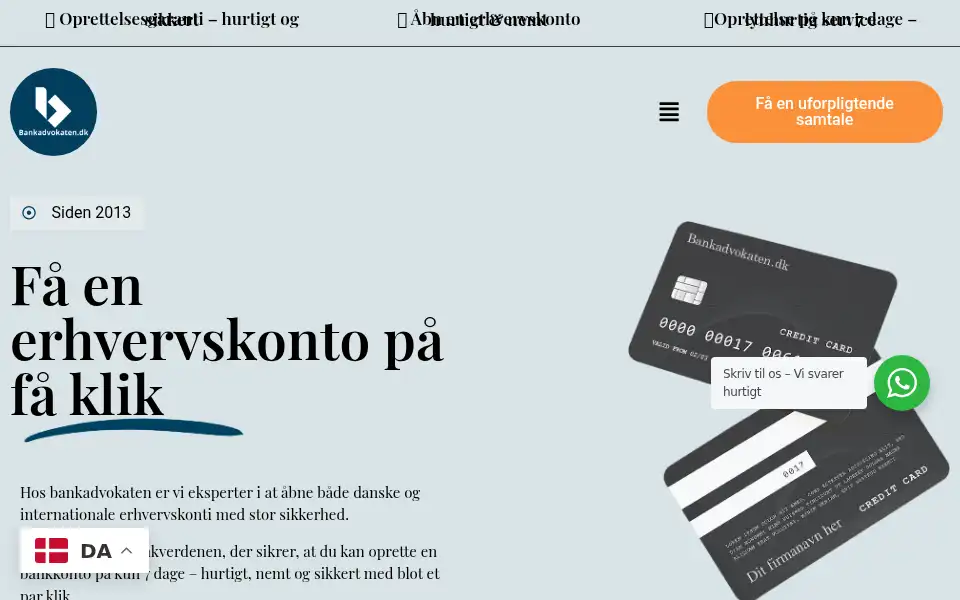 Screenshot of bankadvokaten.dk