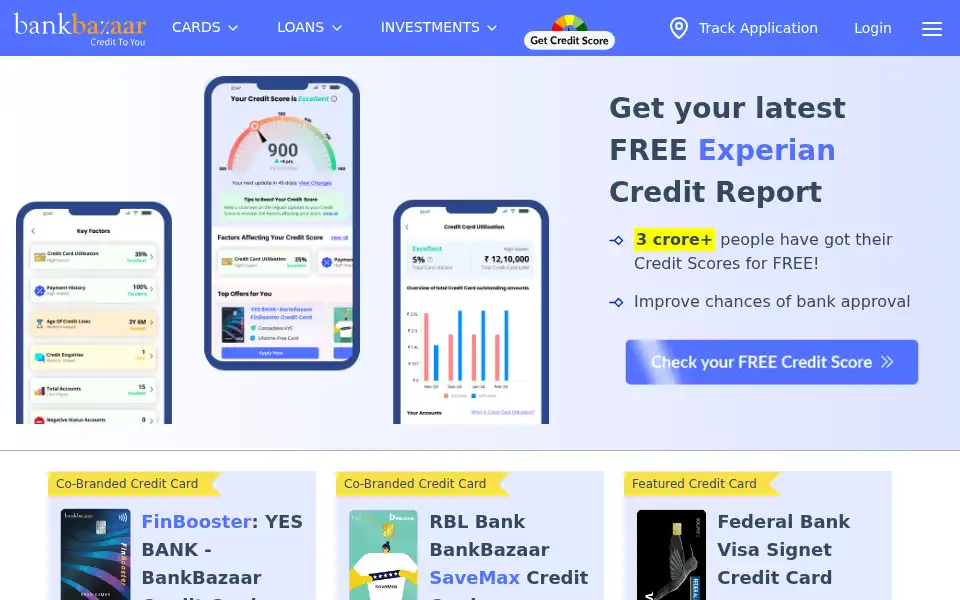 Screenshot of bankbazaar.com