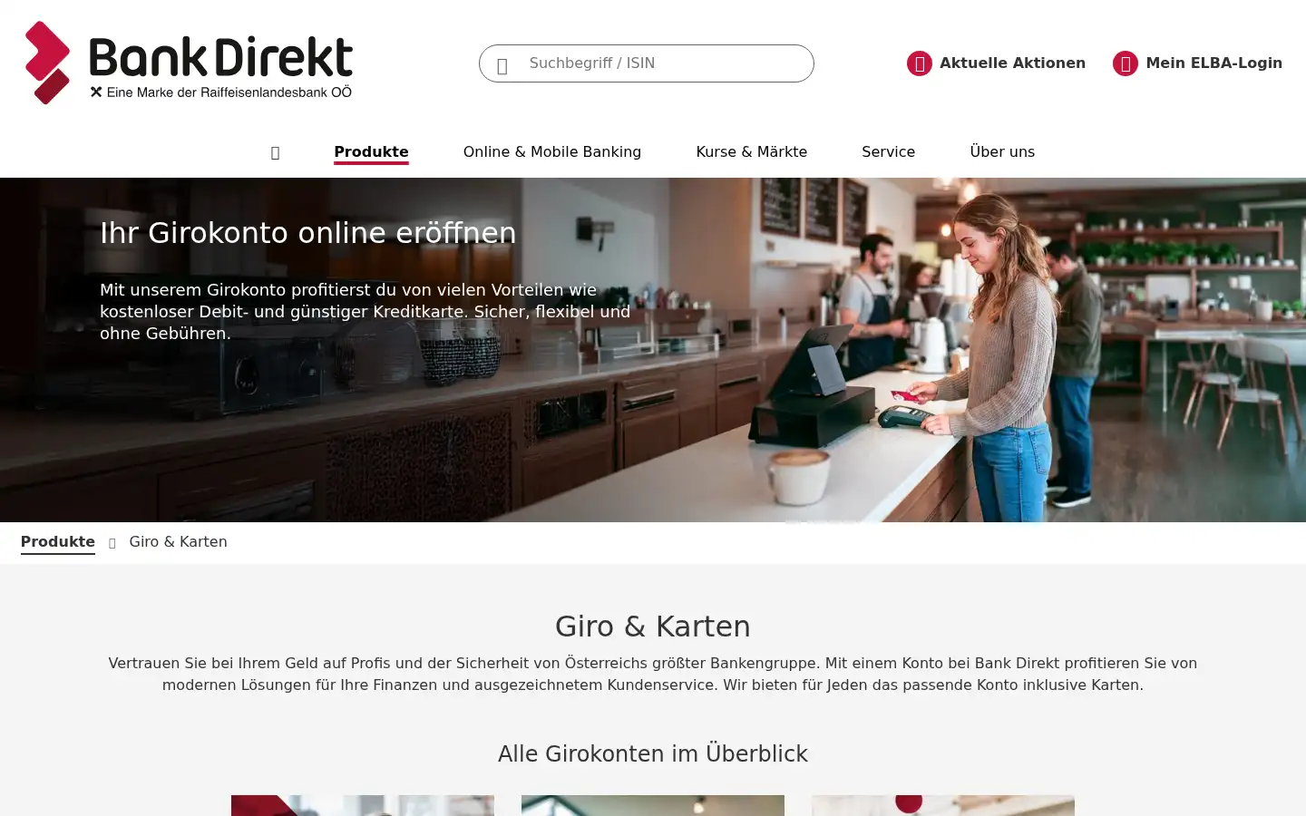 Screenshot of bankdirekt.at