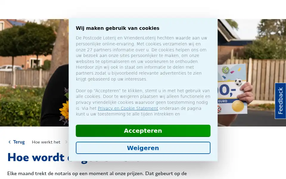 Screenshot of bankgiroloterij.nl