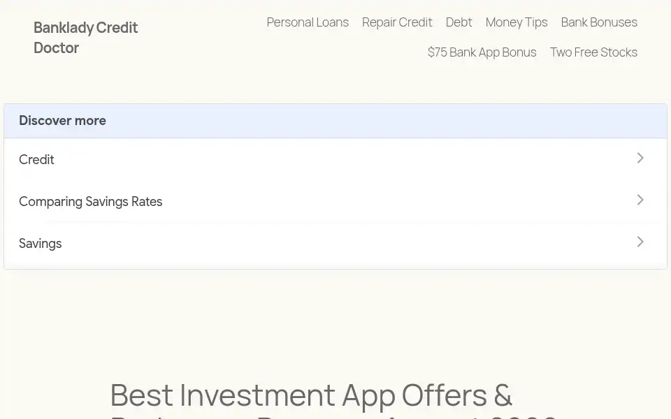 Screenshot of banklady.com
