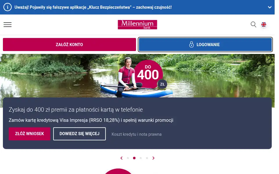 Screenshot of bankmillennium.pl