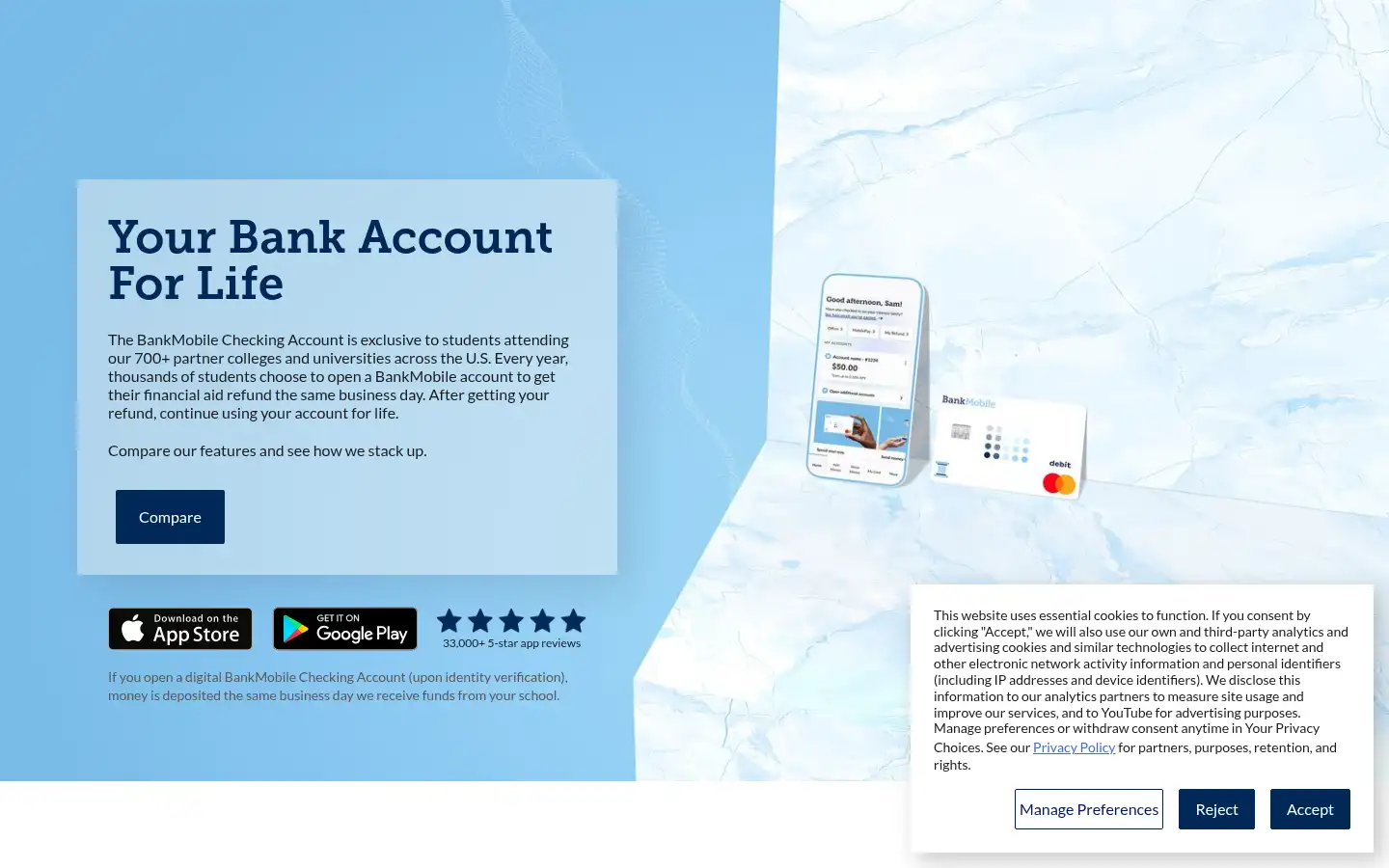 Screenshot of bankmobile.com