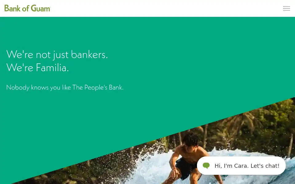 Screenshot of bankofguam.com