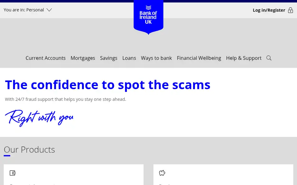Screenshot of bankofirelanduk.com