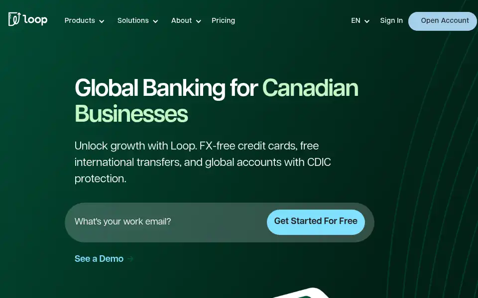 Screenshot of bankonloop.com