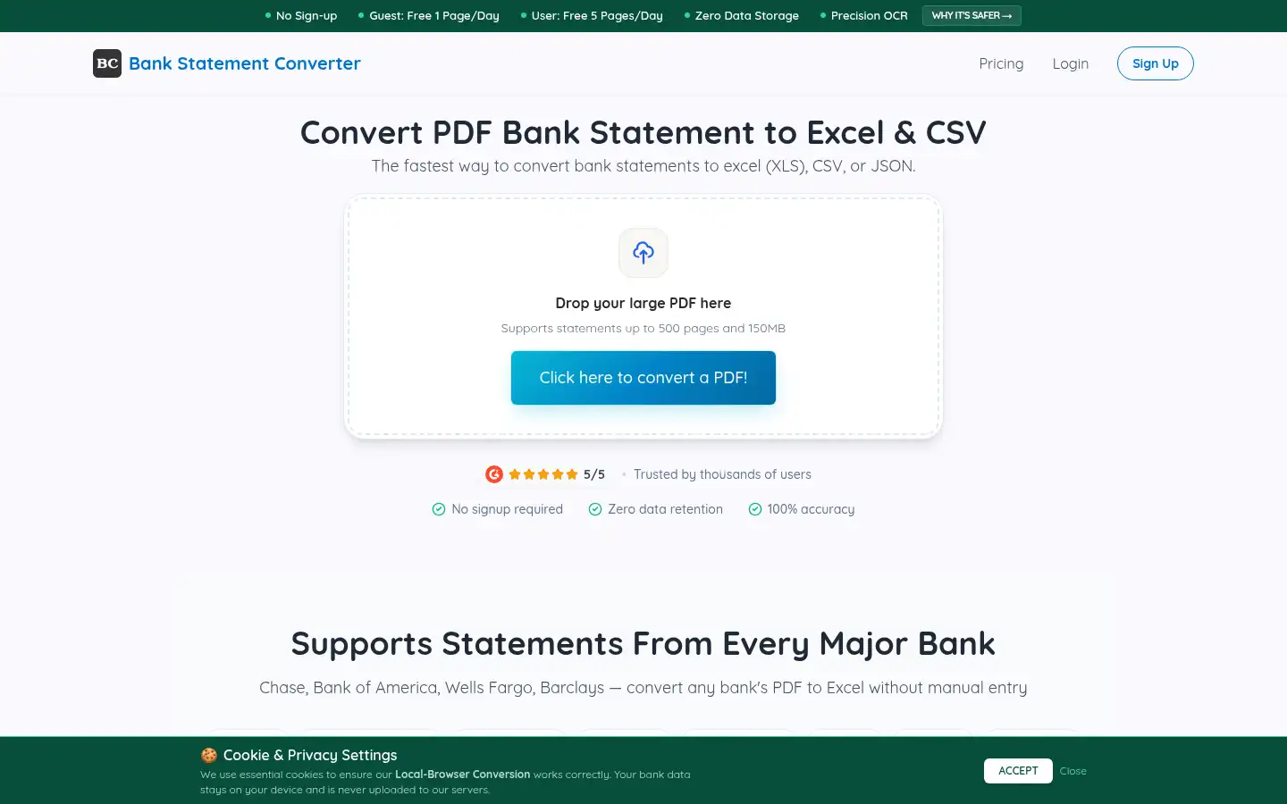 Screenshot of bankstatementconverterai.online