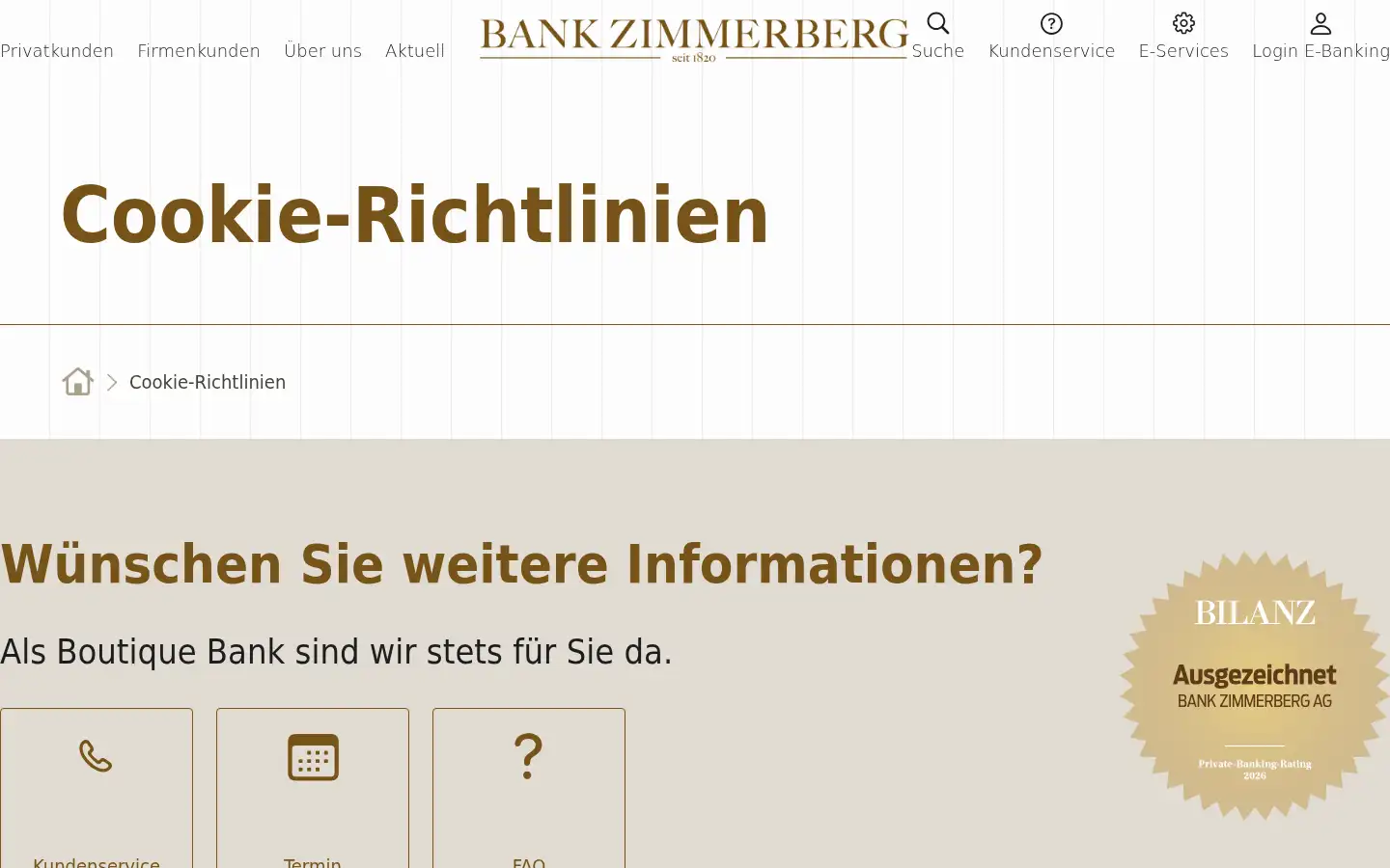 Screenshot of bankzimmerberg.ch