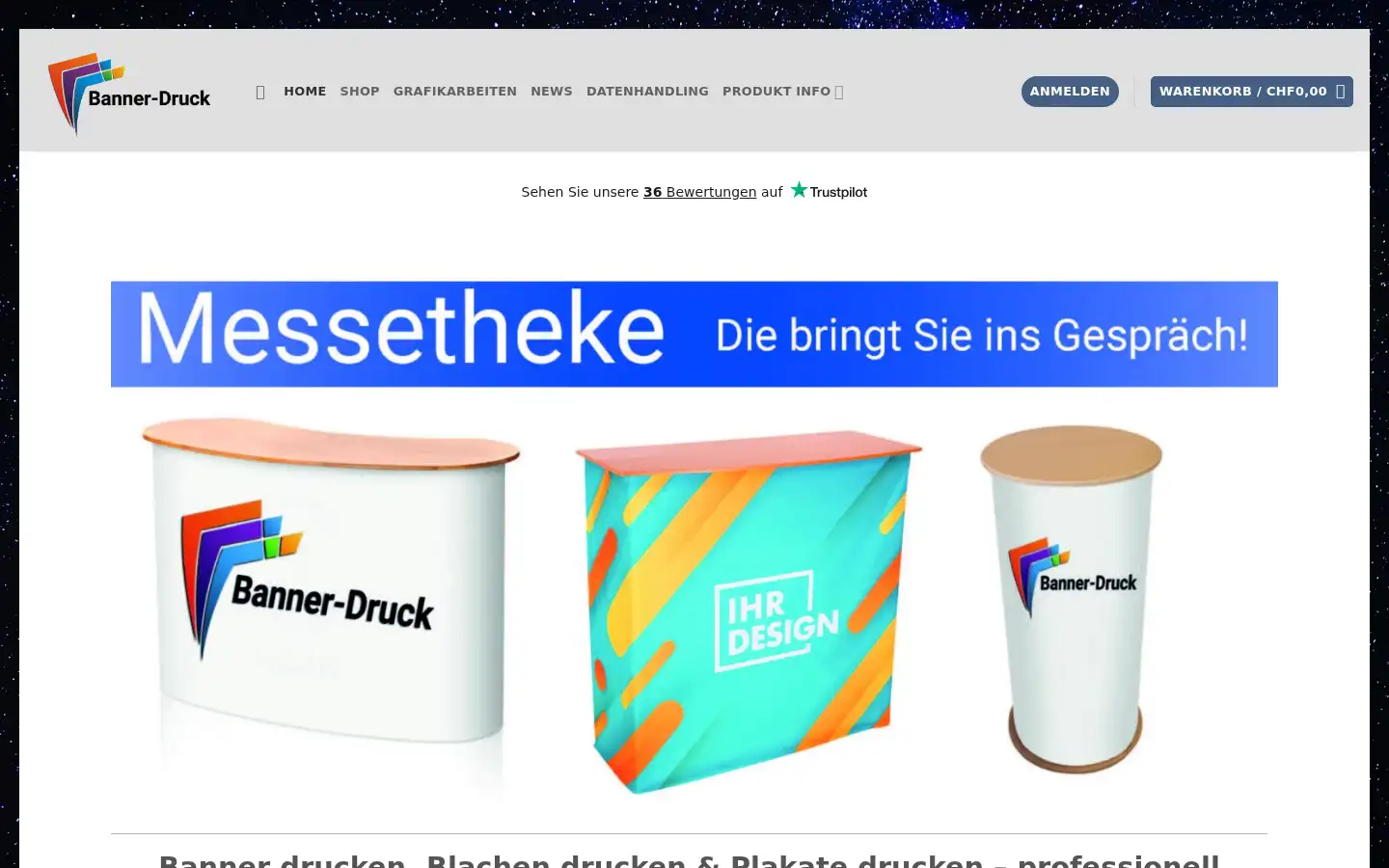 Screenshot of banner-druck.ch
