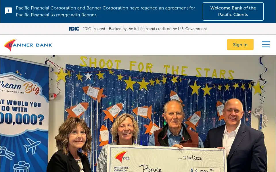 Screenshot of bannerbank.com