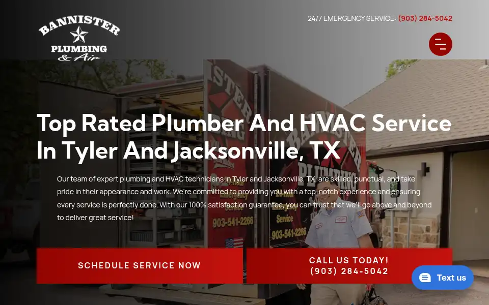 Screenshot of bannisterplumbingandair.com