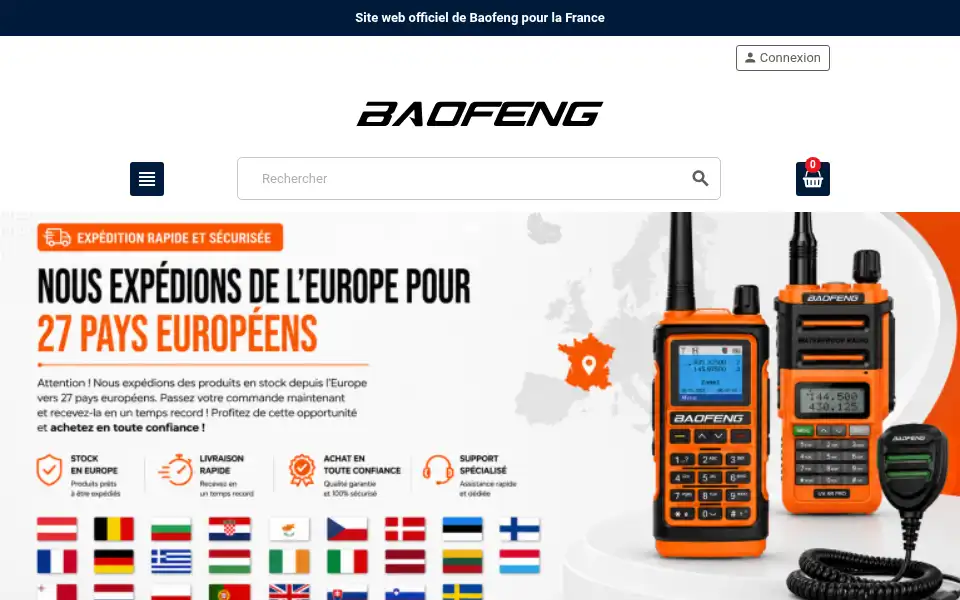 Screenshot of baofeng.fr