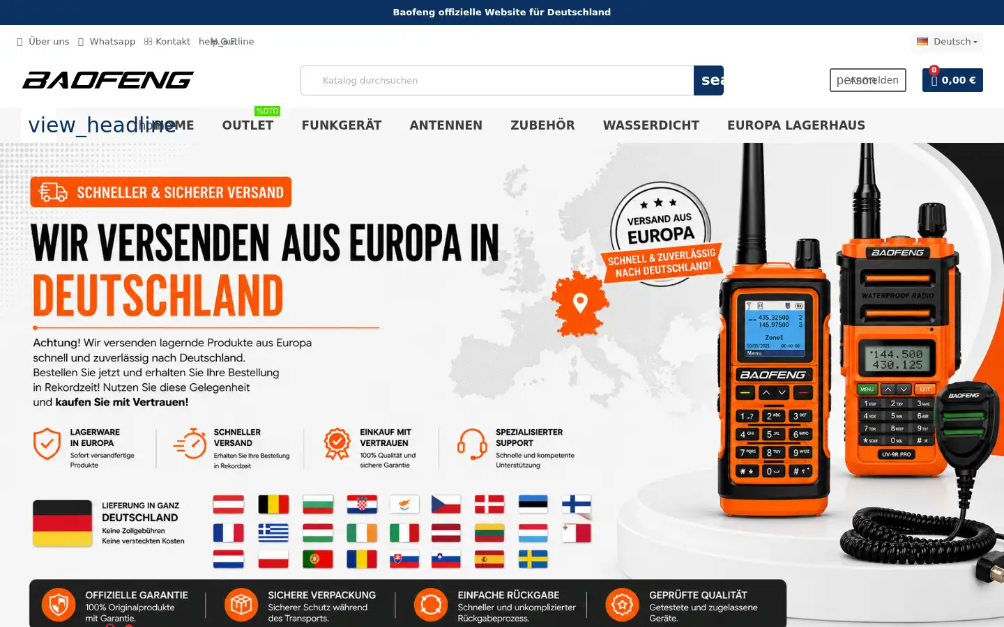 Screenshot of baofengradio.de