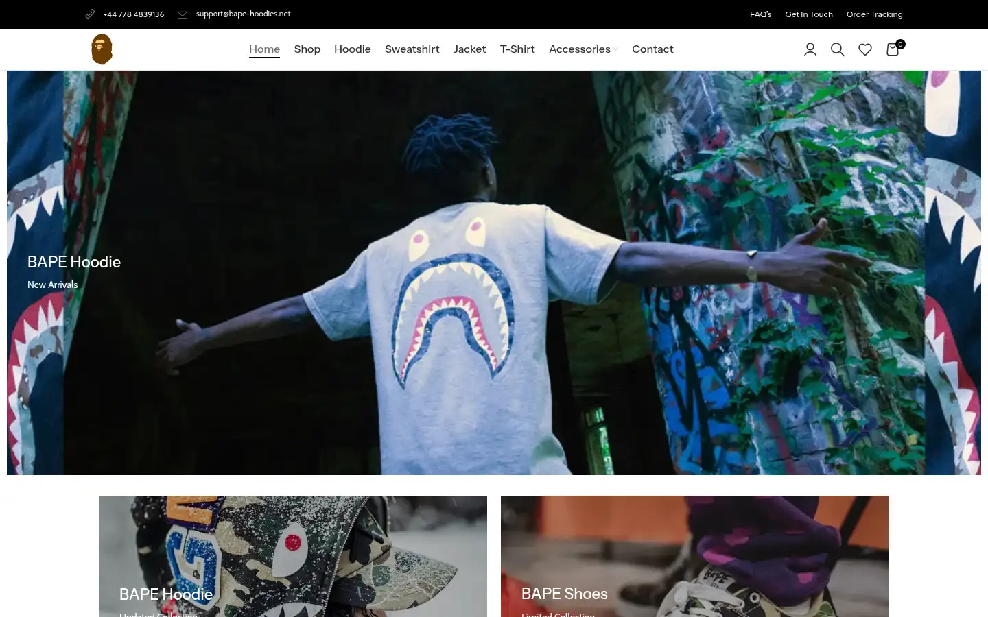 Screenshot of bape-hoodies.net
