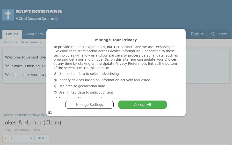 Screenshot of baptistboard.com