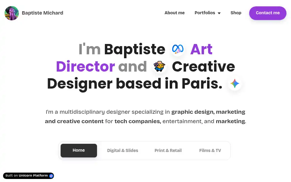 Screenshot of baptistemichard.fr