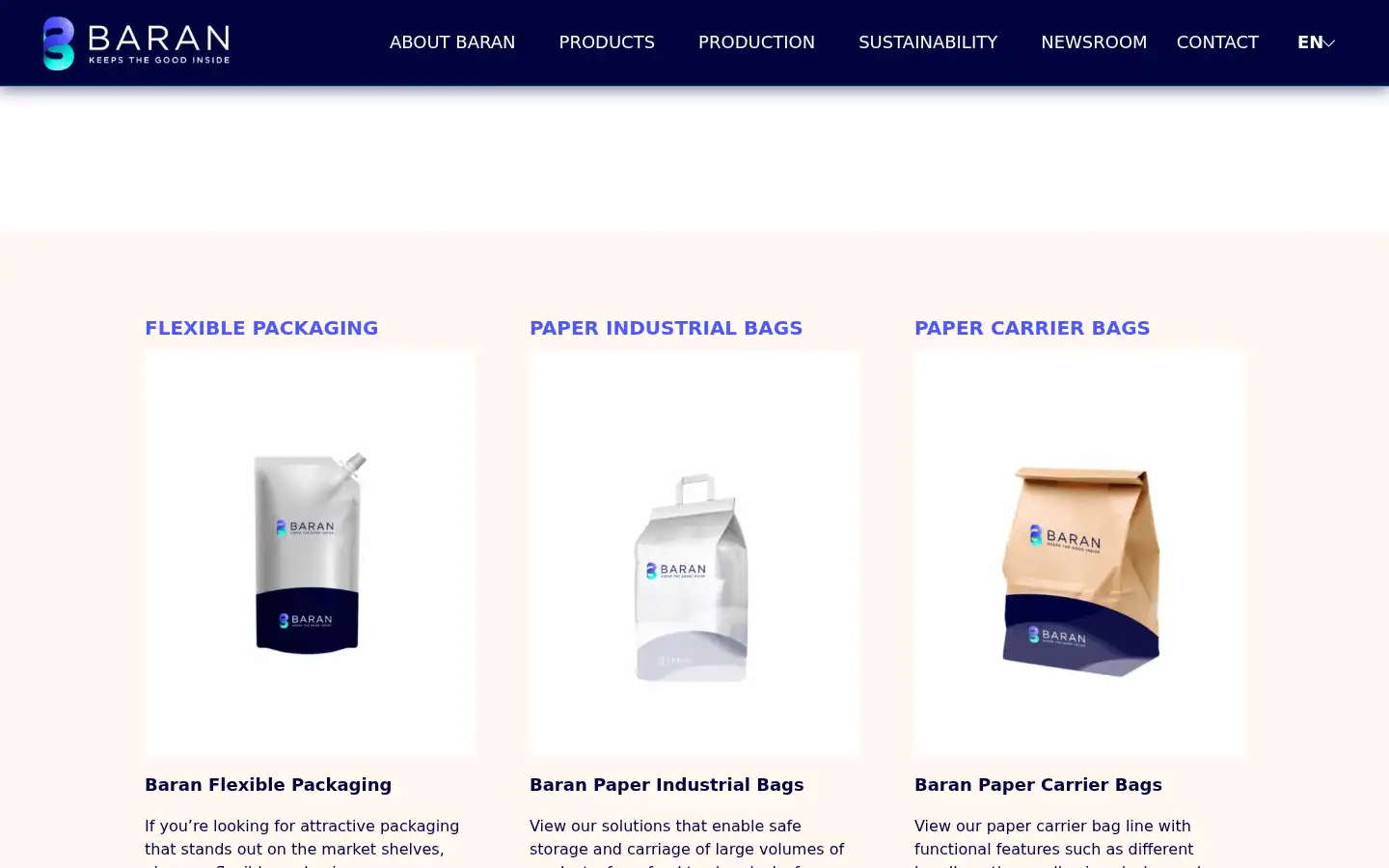 Screenshot of baranambalaj.com