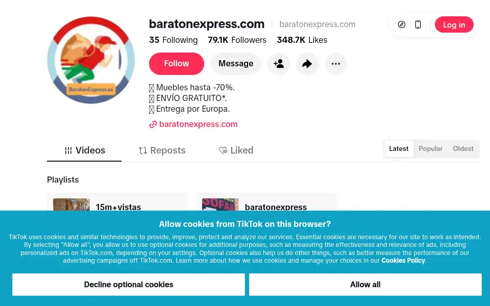 Screenshot of baratonexpress.com