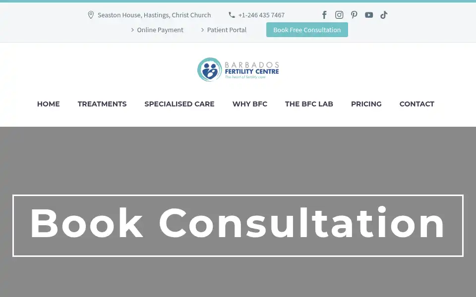 Screenshot of barbadosivf.com