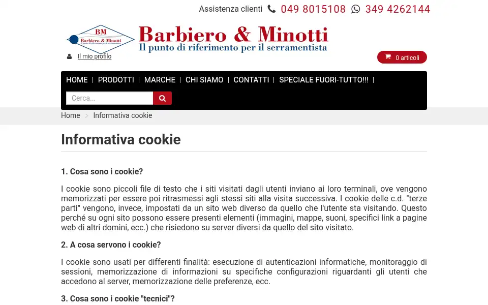 Screenshot of barbierominotti.it