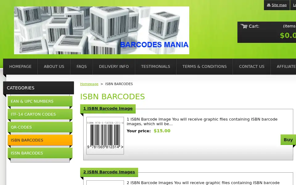 Screenshot of barcodesmania.com