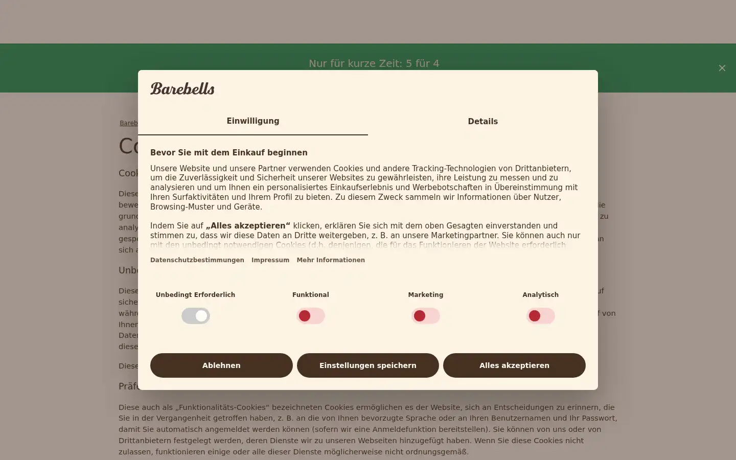 Screenshot of barebells.de