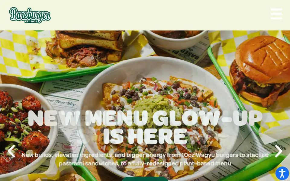 Screenshot of bareburger.com
