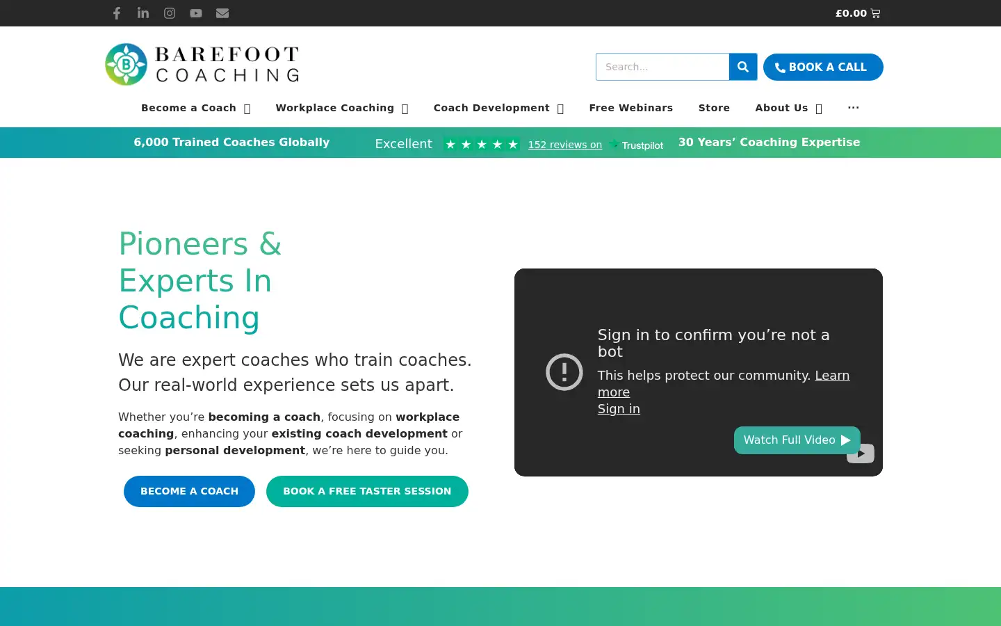 Screenshot of barefootcoaching.co.uk