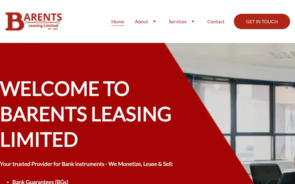 Screenshot of barentsleasing.com