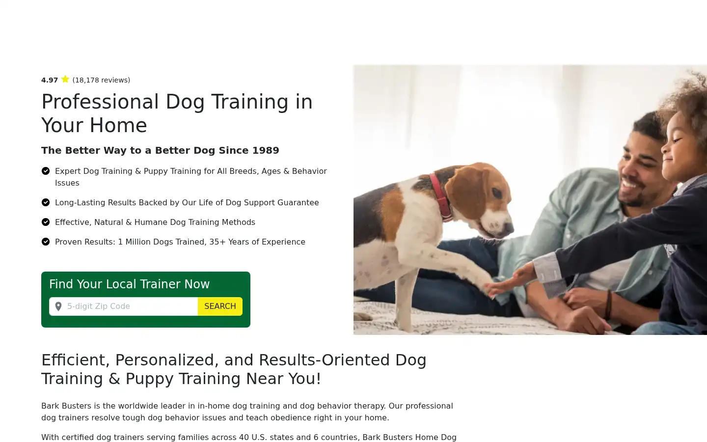 Screenshot of barkbusters.com