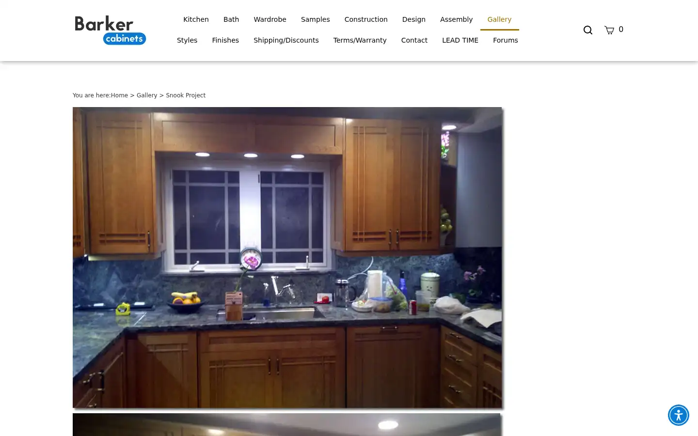 Screenshot of barkercabinets.com