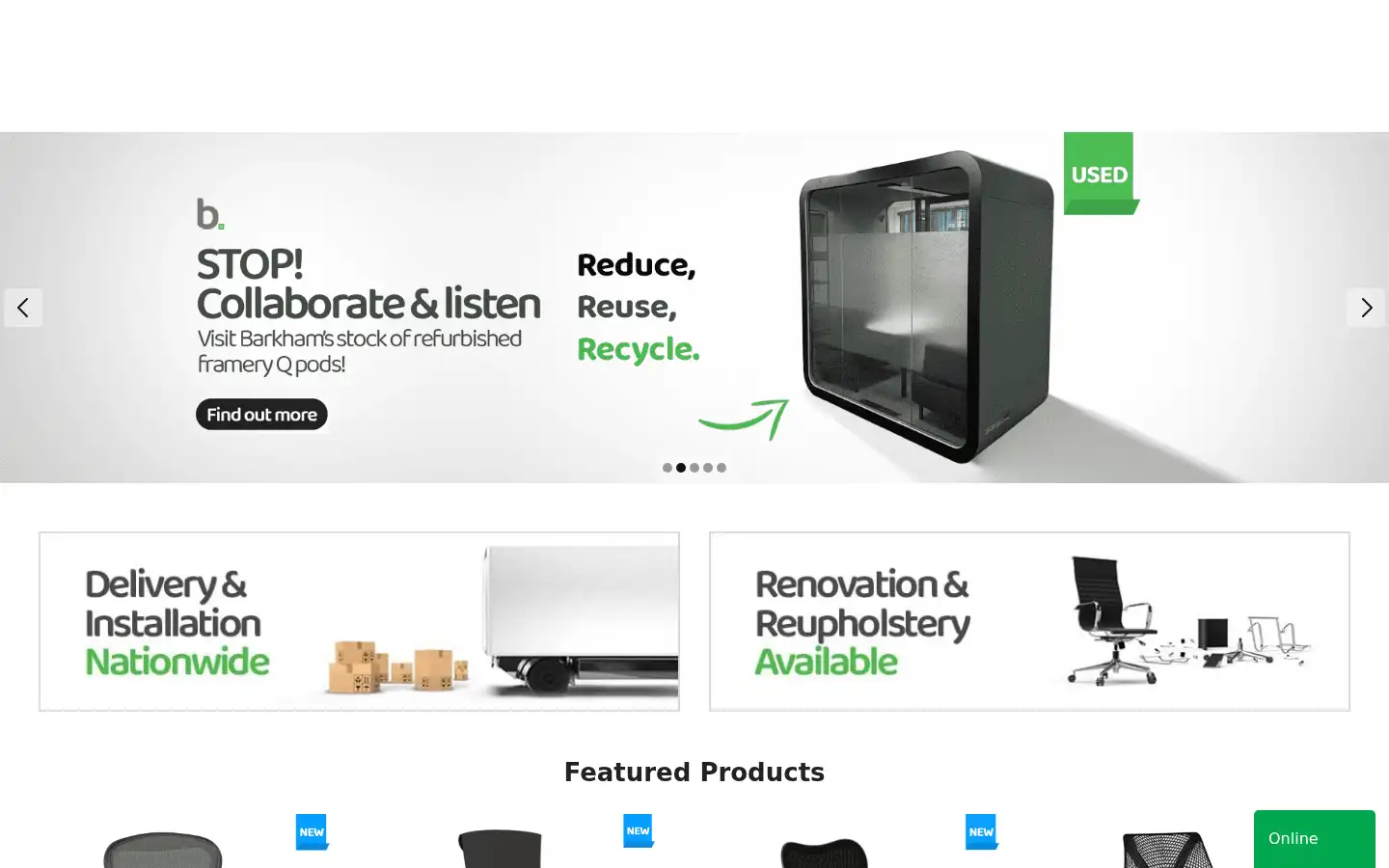 Screenshot of barkhamofficefurniture.co.uk