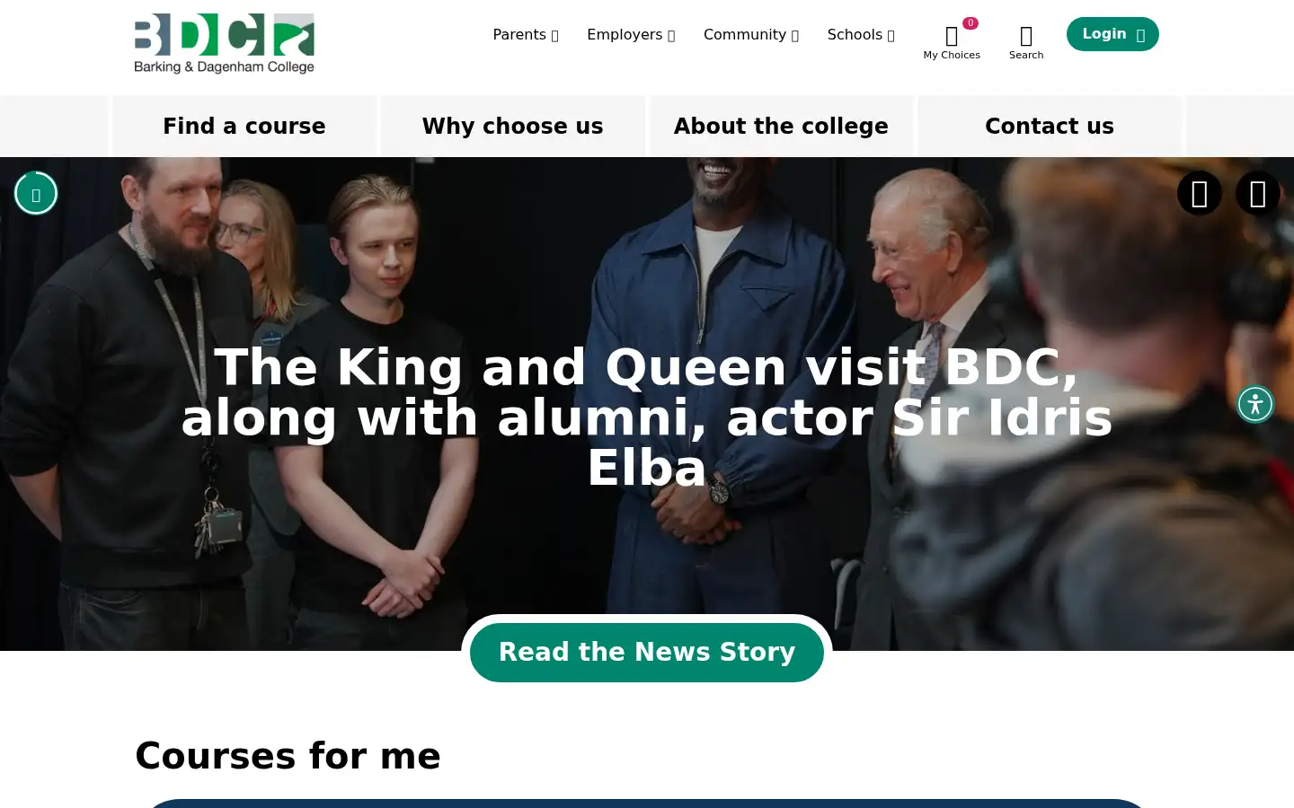 Screenshot of barkingdagenhamcollege.ac.uk