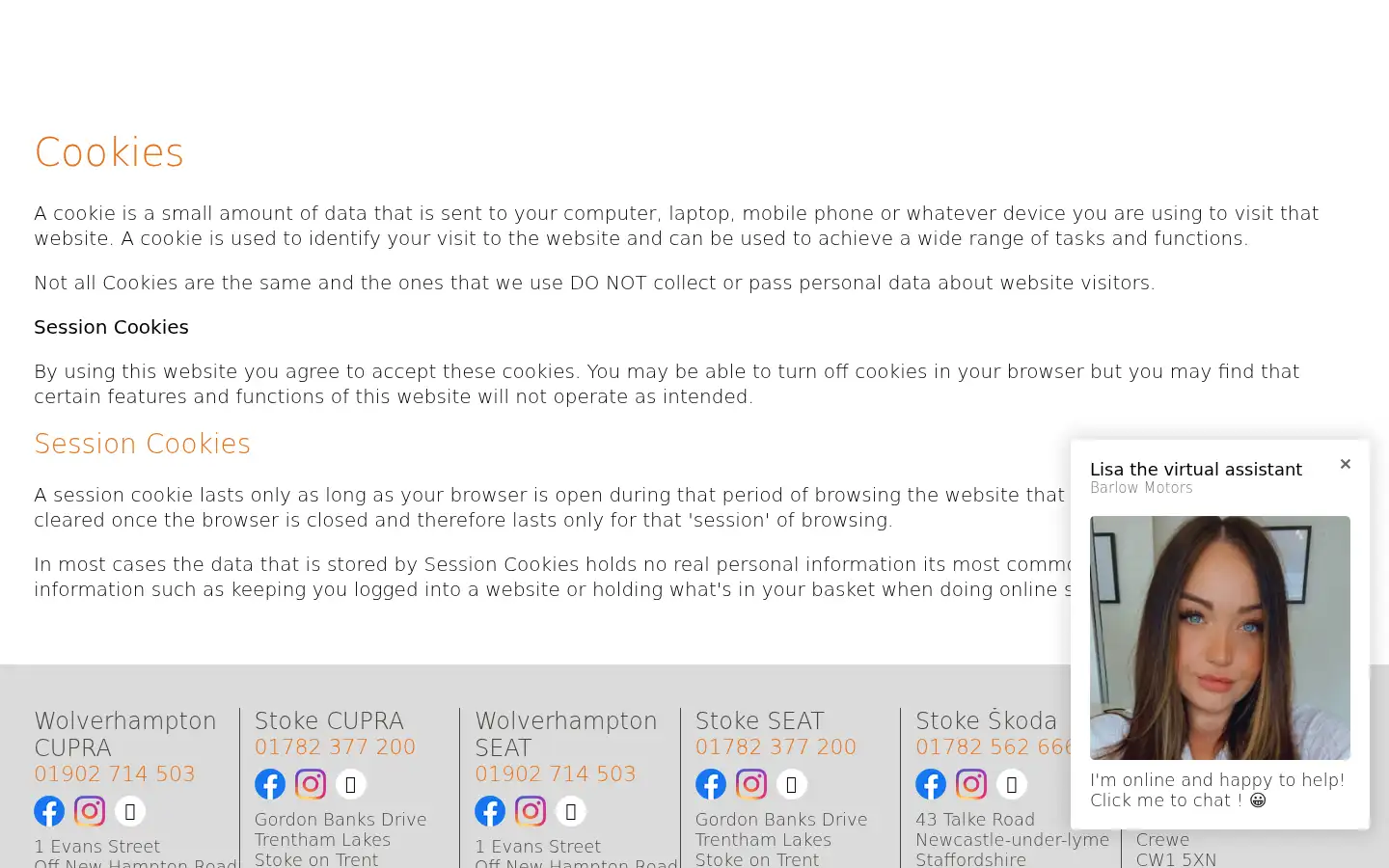 Screenshot of barlowmotors.co.uk
