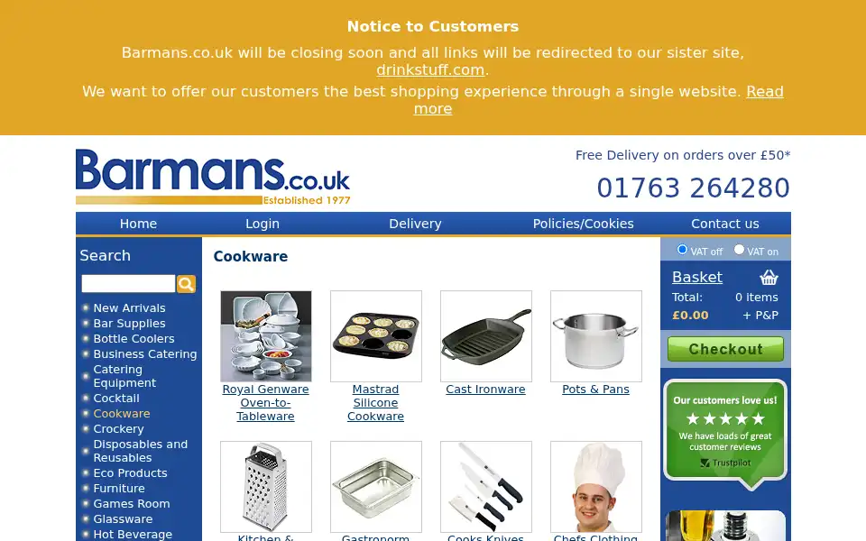 Screenshot of barmans.co.uk