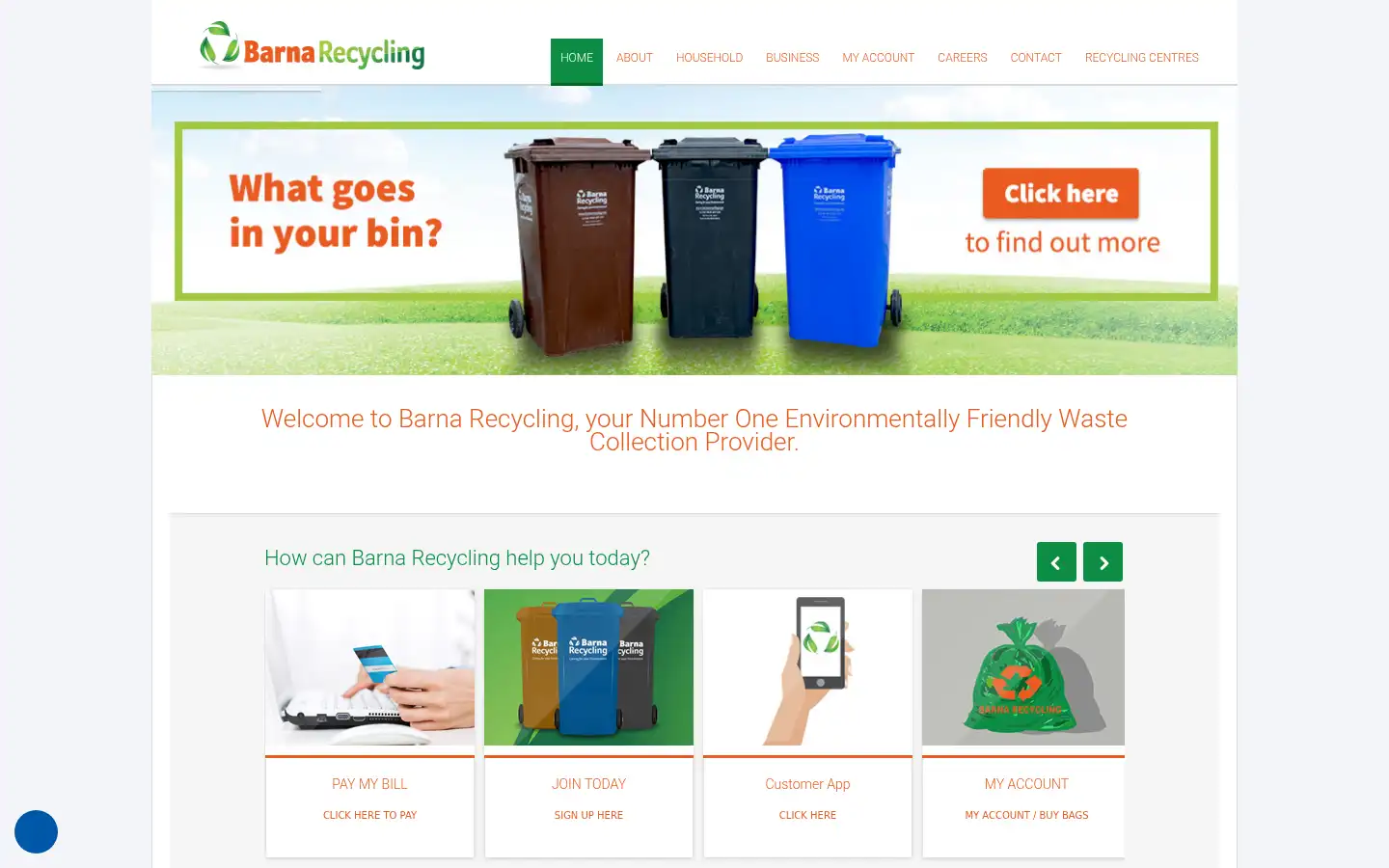 Screenshot of barnarecycling.com