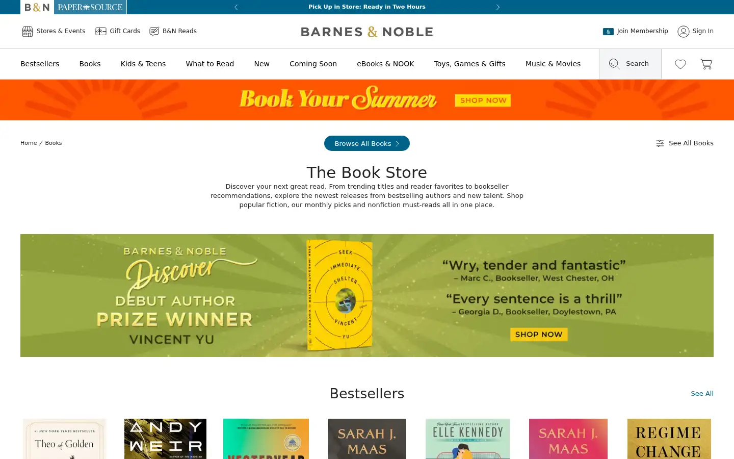 Screenshot of barnesandnoble.com