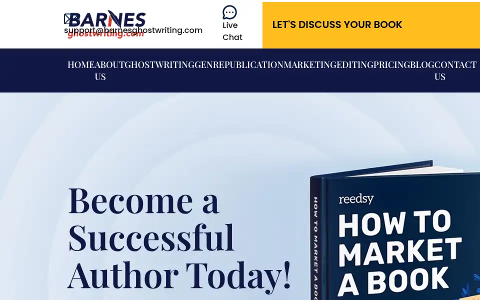 Screenshot of barnesghostwriting.com