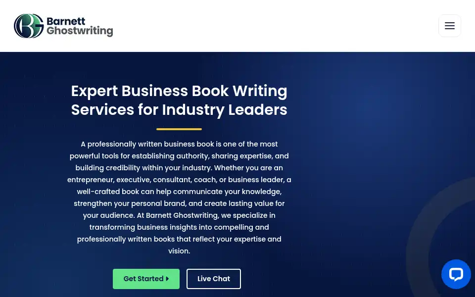 Screenshot of barnettghostwriting.com
