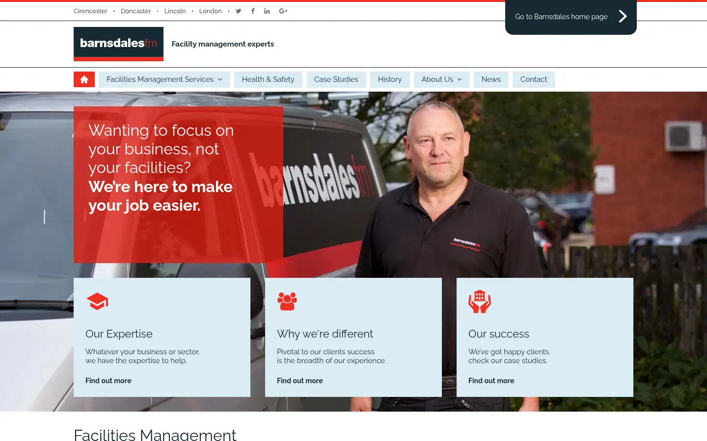 Screenshot of barnsdales.co.uk
