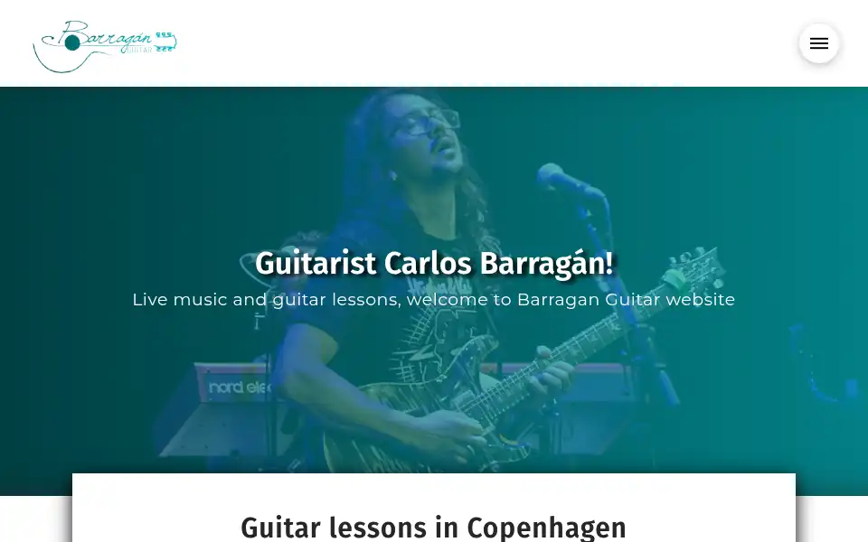 Screenshot of barraganguitar.com
