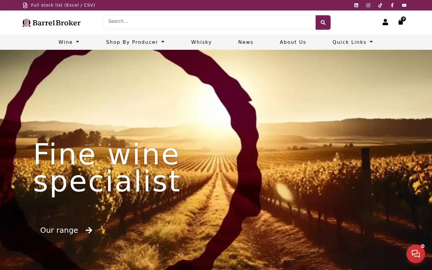Screenshot of barrelbroker.net