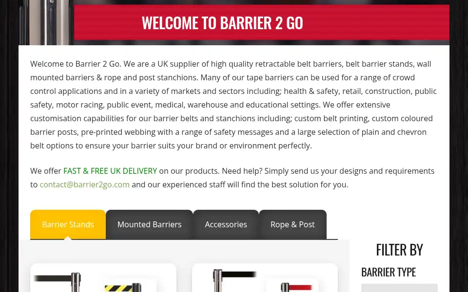 Screenshot of barrier2go.com