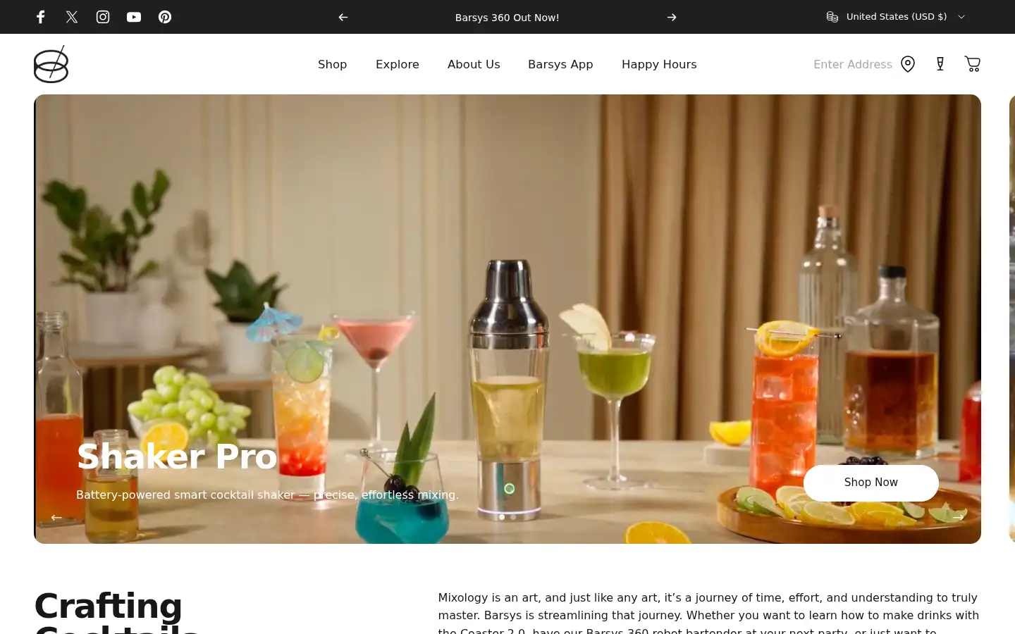 Screenshot of barsys.com