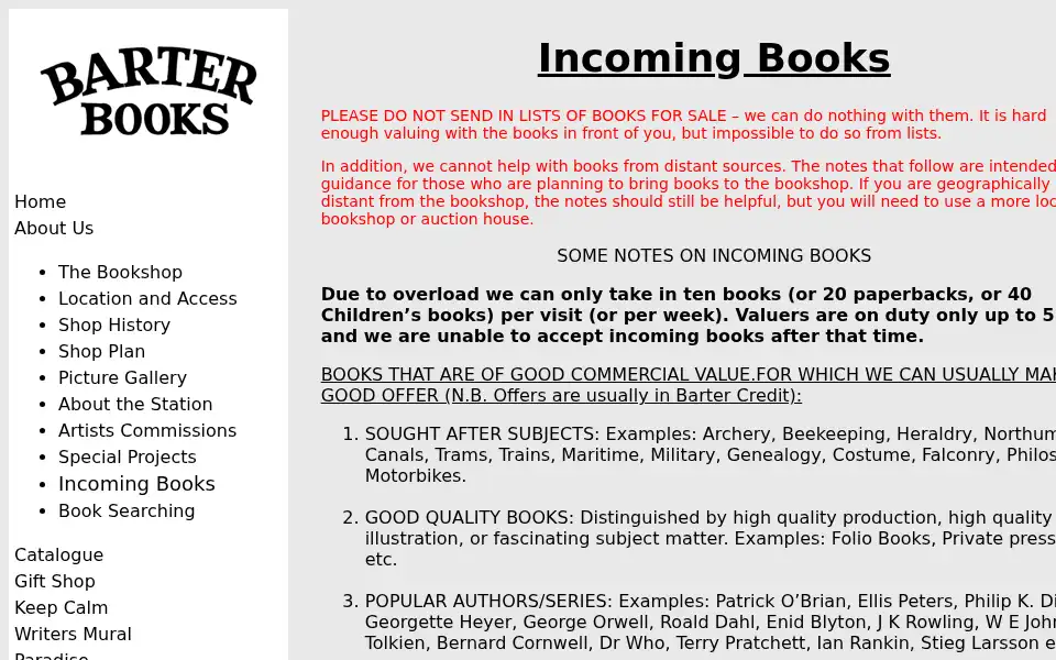 Screenshot of barterbooks.co.uk