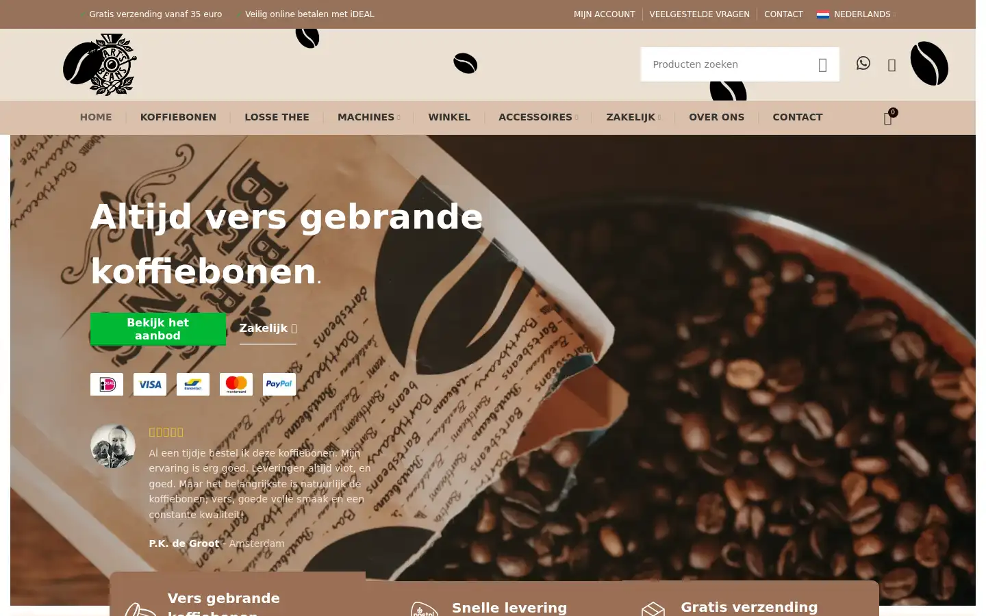 Screenshot of bartsbeans.nl