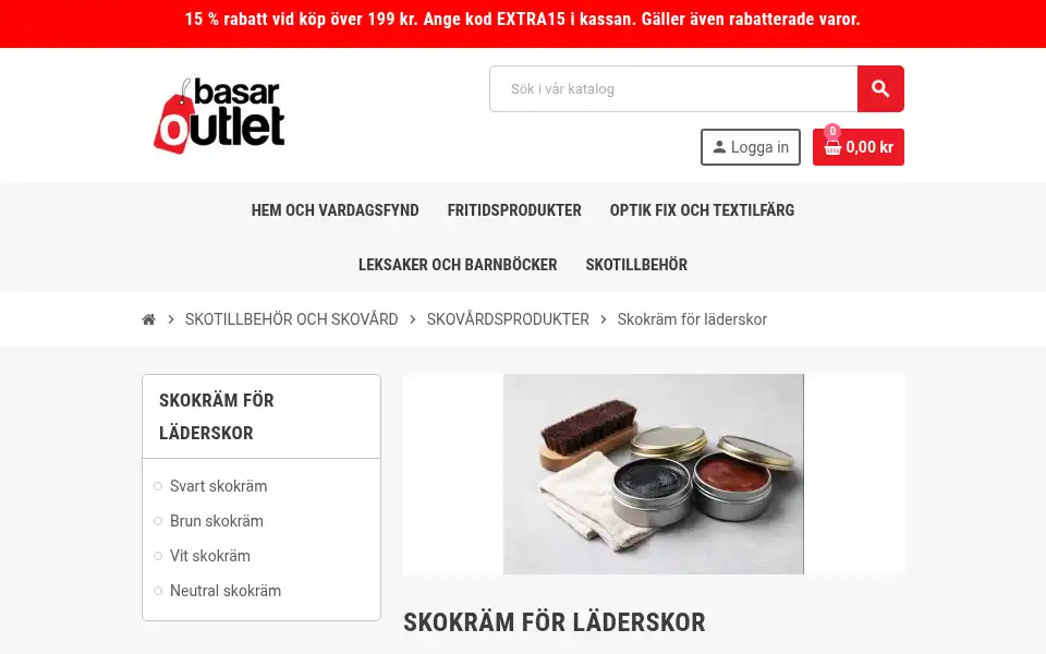Screenshot of basaroutlet.se