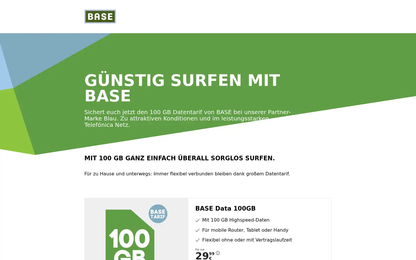 Screenshot of base.de