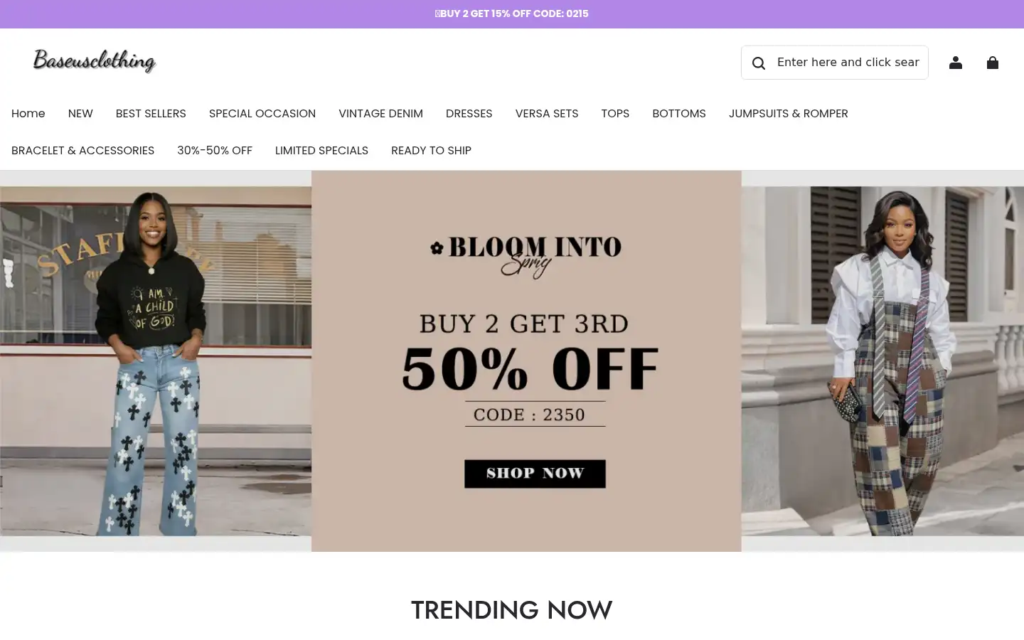 Screenshot of baseusclothing.com