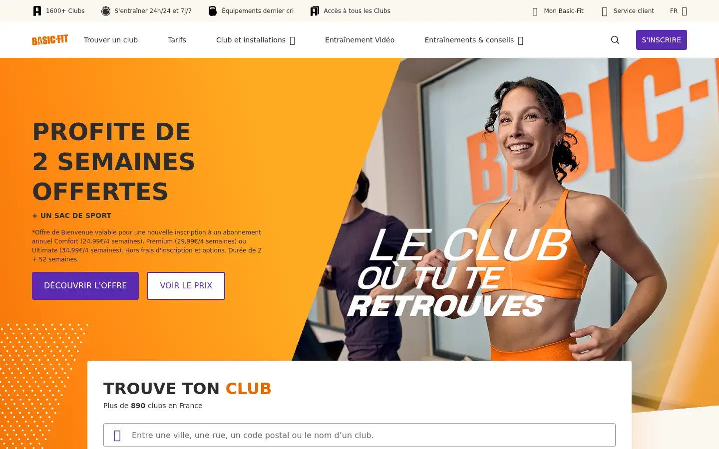 Screenshot of basic-fit.com